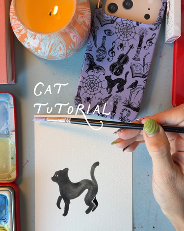 Black Cat Print